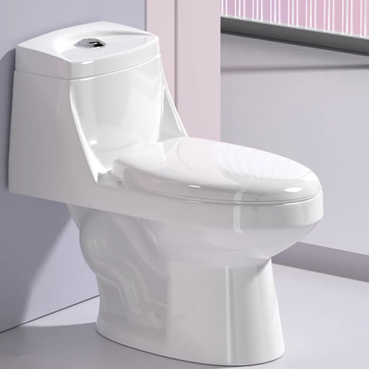 Super Vortex Siphon Flush Efficient Elongated White Toilet Image - 2