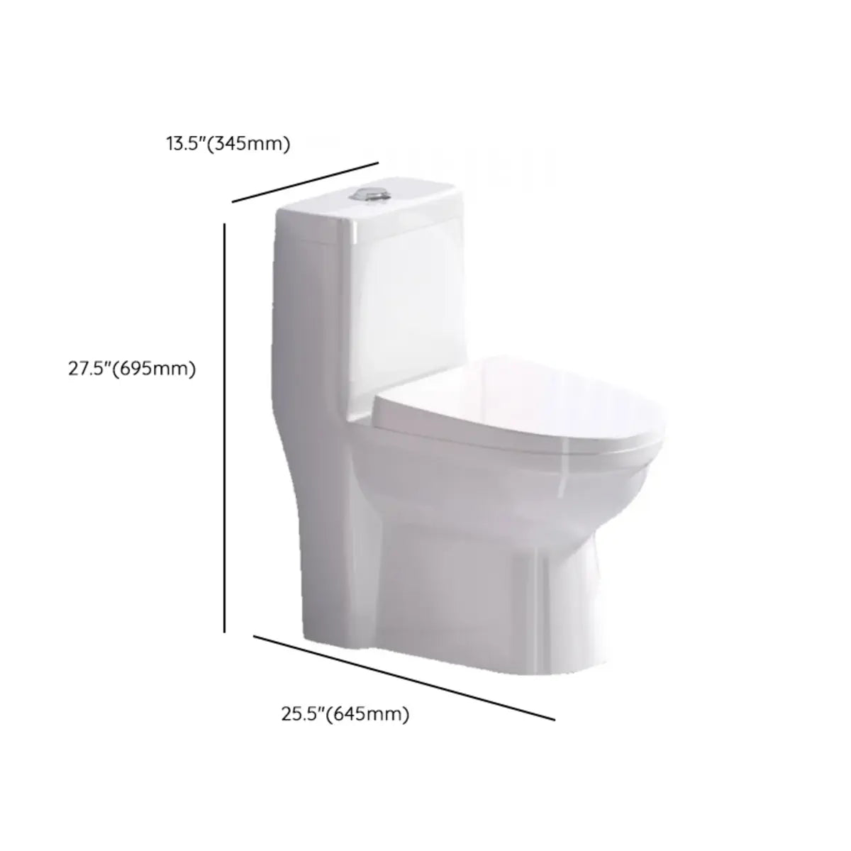 Super Vortex Siphon Flush Efficient Elongated White Toilet Image - 31