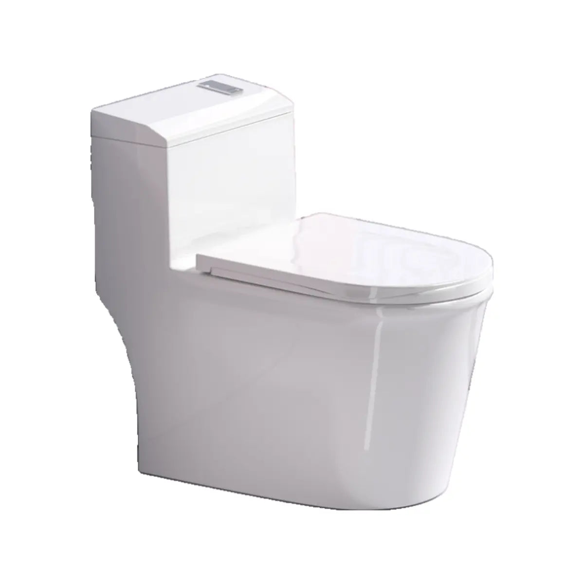 Super Vortex Siphon Flush Efficient Elongated White Toilet Image - 3