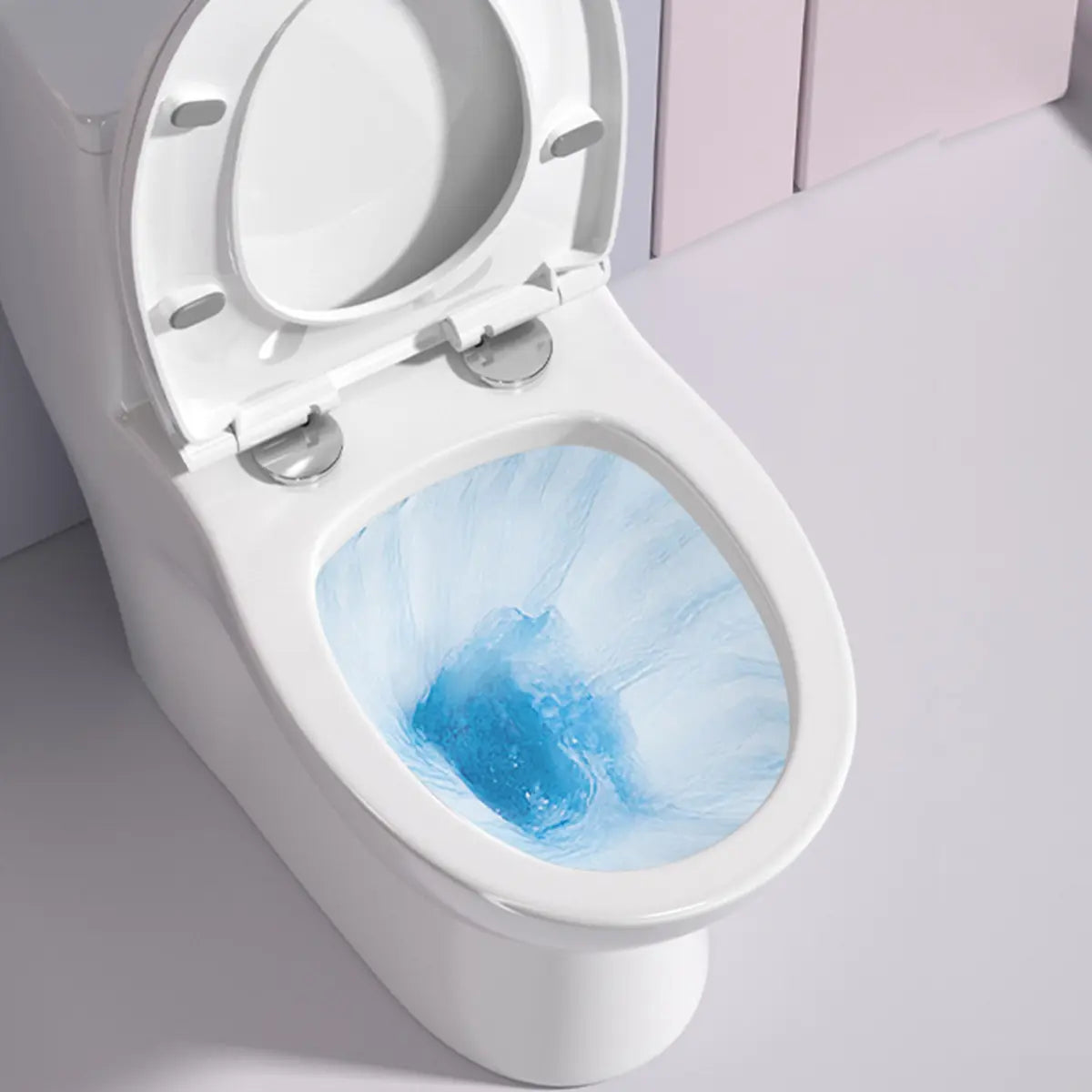 Super Vortex Siphon Flush Efficient Elongated White Toilet Image - 4