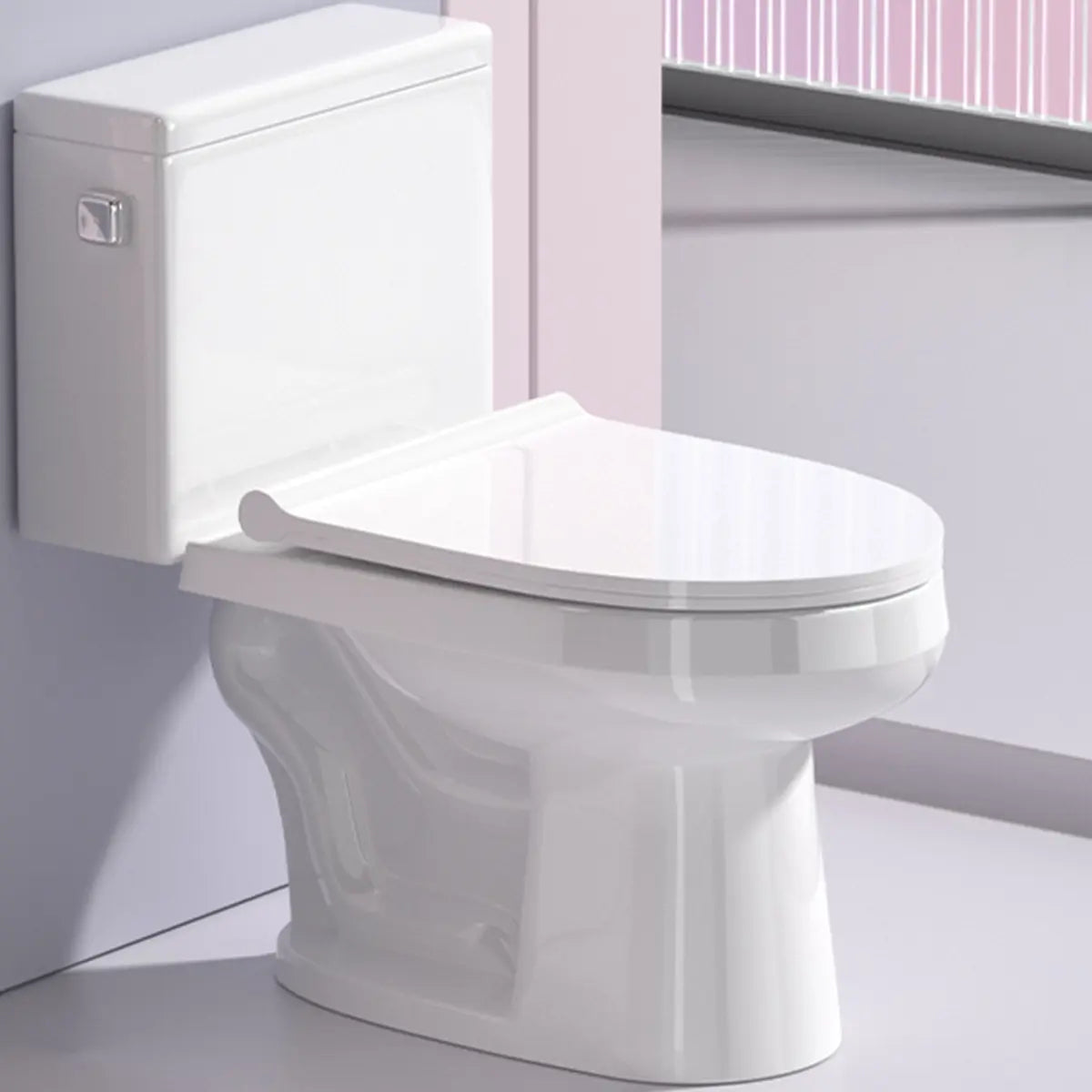 Super Vortex Siphon Flush Efficient Elongated White Toilet Image - 6