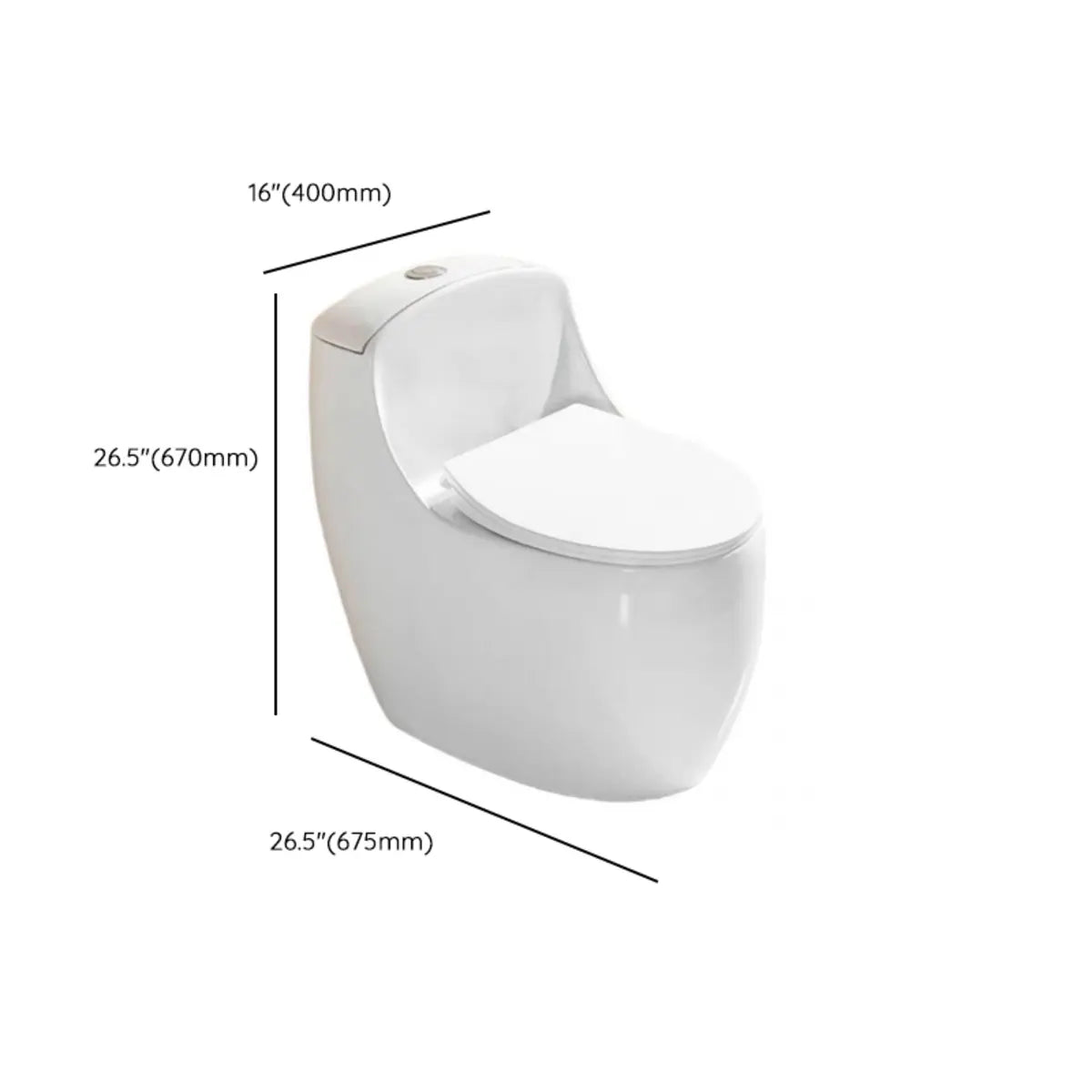 Super Vortex Siphon Flush Oval Ceramic White Compact Toilet 