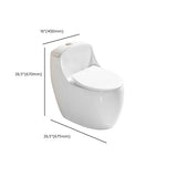 Super Vortex Siphon Flush Oval Ceramic White Compact Toilet #size