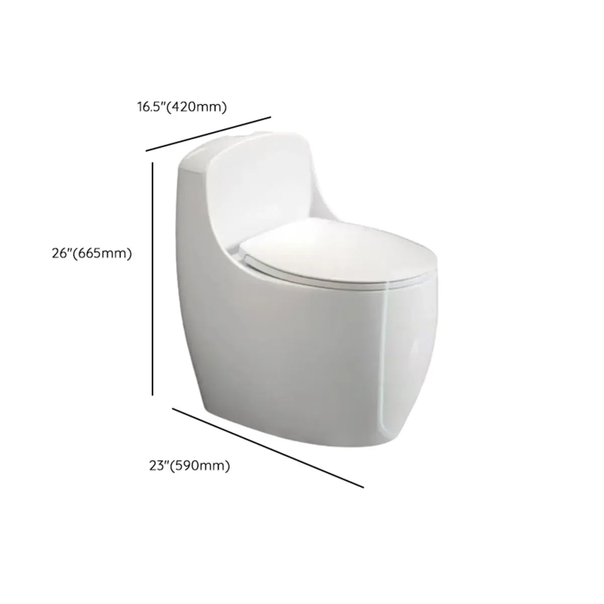 Super Vortex Siphon Flush Oval Ceramic White Compact Toilet Image - 11