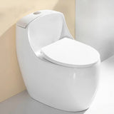 Super Vortex Siphon Flush Oval Ceramic White Compact Toilet Image - 2