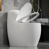 Super Vortex Siphon Flush Oval Ceramic White Compact Toilet Image - 5