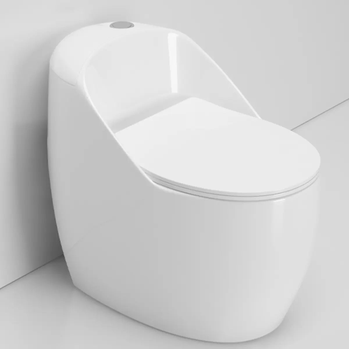 Superswirl Flush Contemporary Oval White Compact Toilet Image - 1