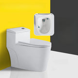 Superswirl Flush Contemporary Oval White Compact Toilet Image - 11