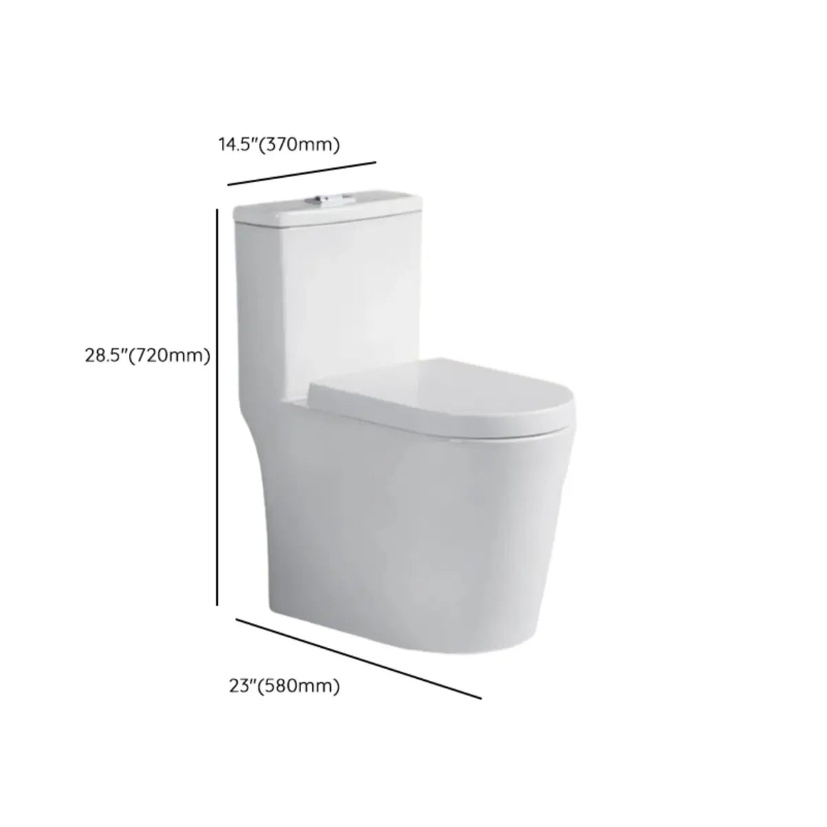 Superswirl Flush Contemporary Oval White Compact Toilet Image - 20