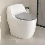 Superswirl Rounded Antimicrobial Ceramic White Toilet Image - 1