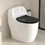 Superswirl Rounded Antimicrobial Ceramic White Toilet Image - 2