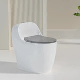 Superswirl Rounded Antimicrobial Ceramic White Toilet Image - 3