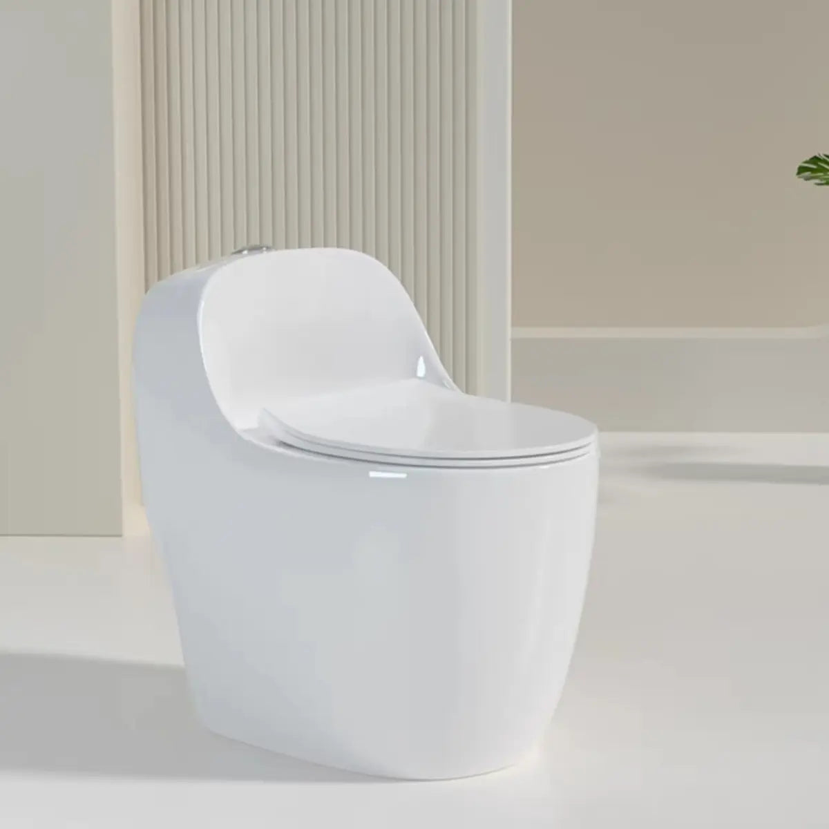 Superswirl Rounded Antimicrobial Ceramic White Toilet Image - 5