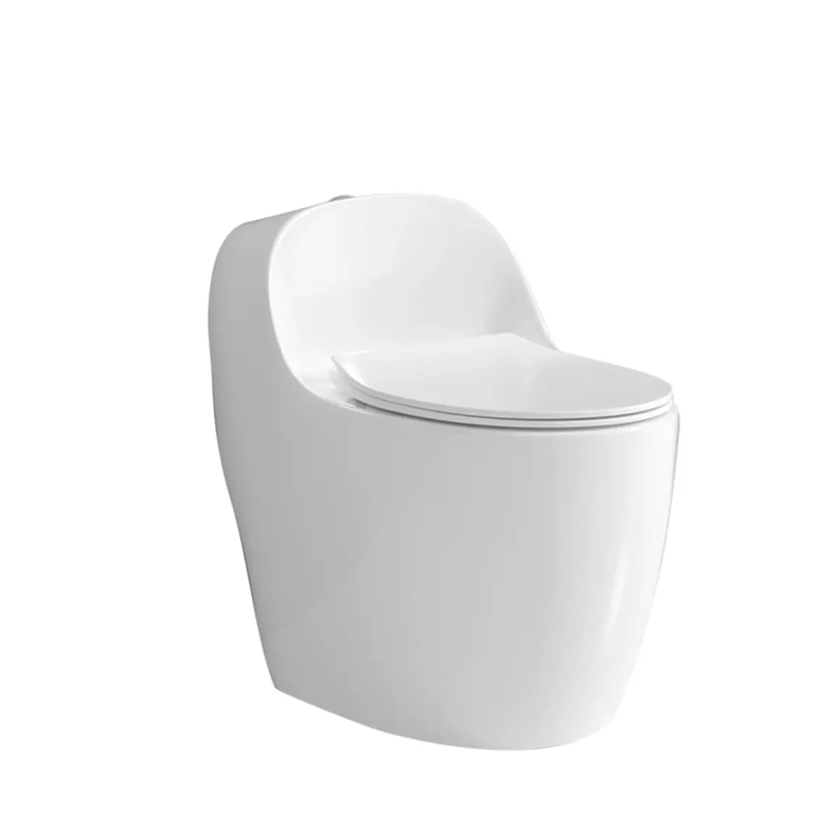 Superswirl Rounded Antimicrobial Ceramic White Toilet Image - 7