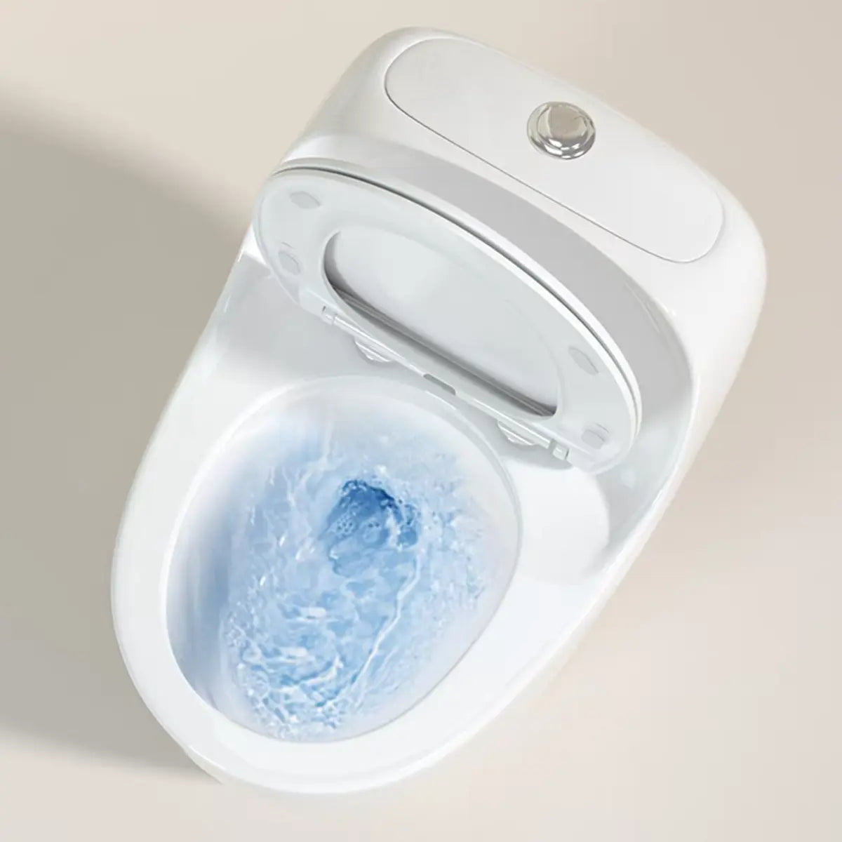 Superswirl Rounded Antimicrobial Ceramic White Toilet Image - 9