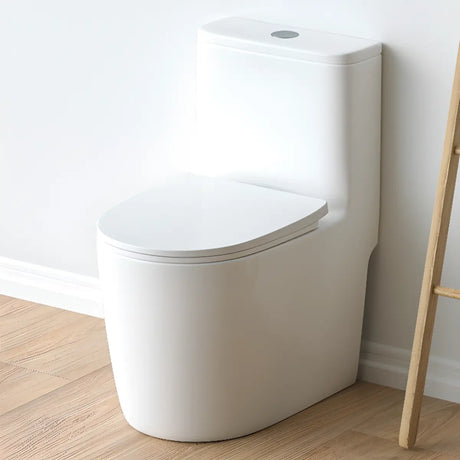 Superswirl White One-Piece Ceramic Elongated Toilet Image - 1