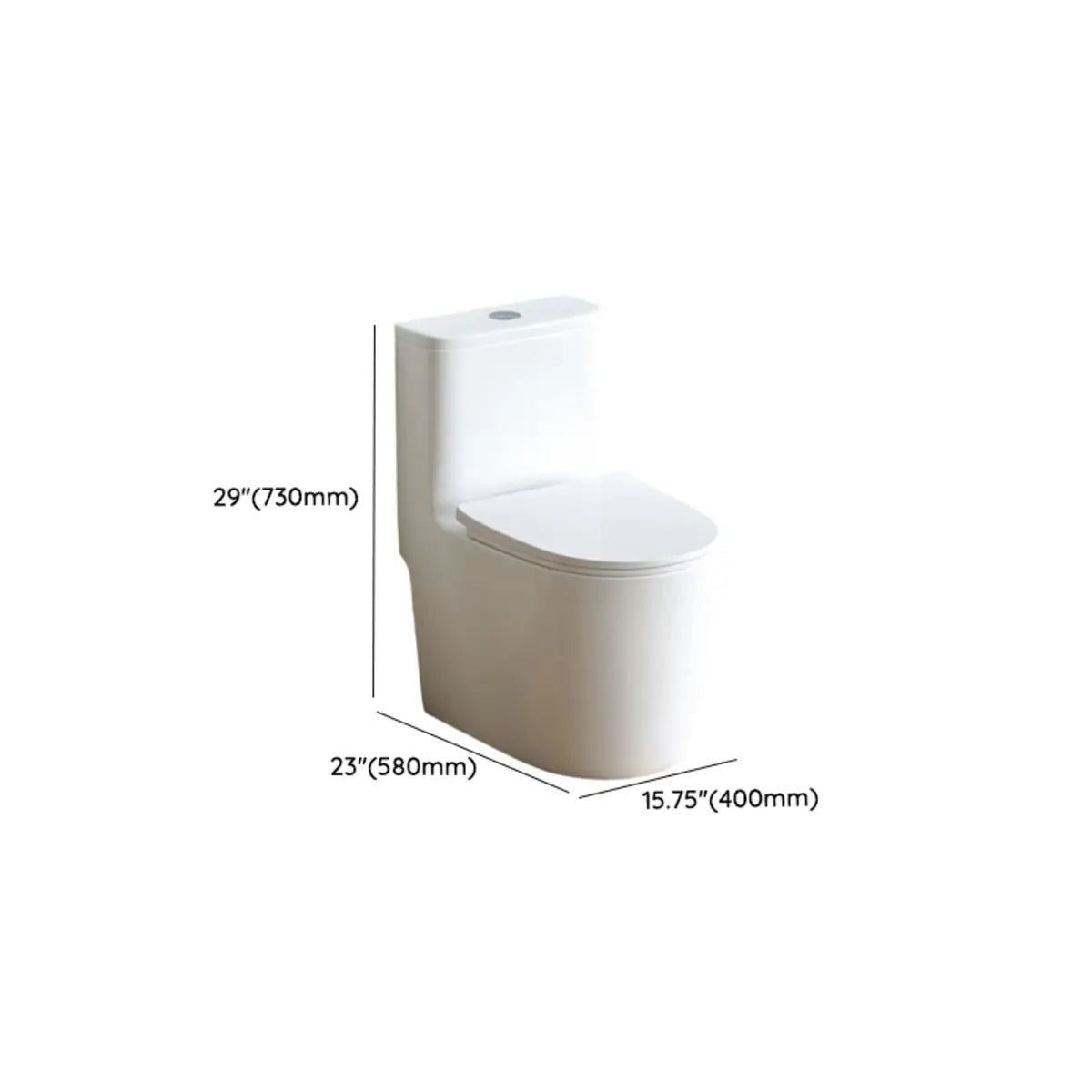 Superswirl White One-Piece Ceramic Elongated Toilet 