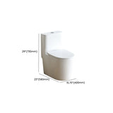 Superswirl White One-Piece Ceramic Elongated Toilet #size