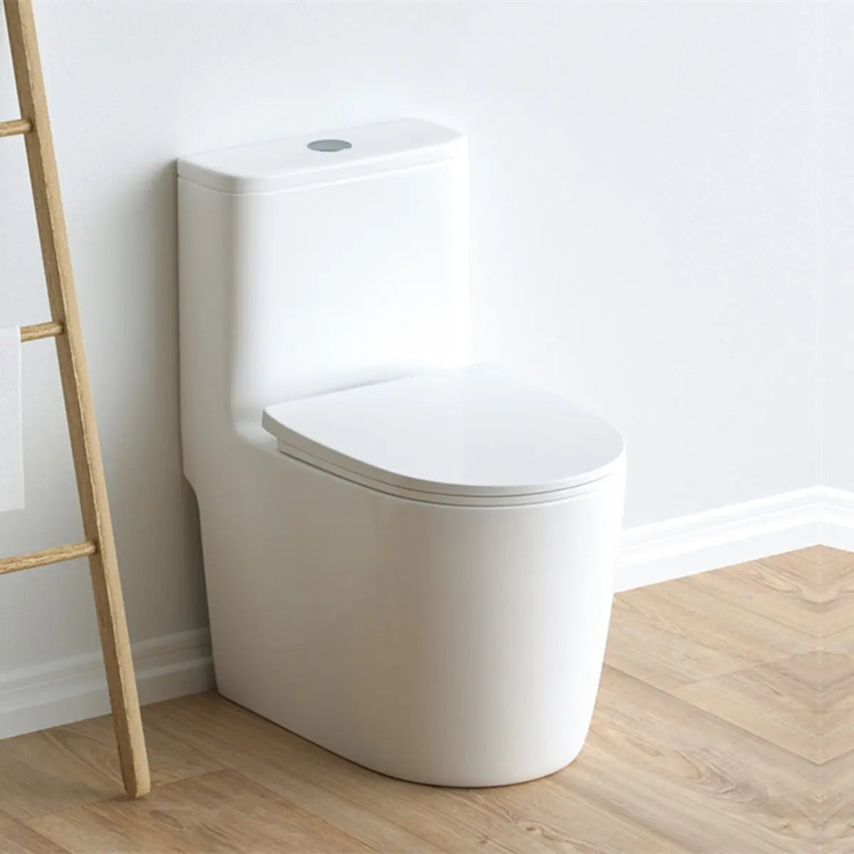 Superswirl White One-Piece Ceramic Elongated Toilet Image - 2