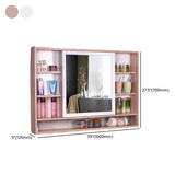 Surface-Mount Rectangle Wood White Shelf Medicine Cabinet Image - 20