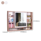 Surface-Mount Rectangle Wood White Shelf Medicine Cabinet Image - 21