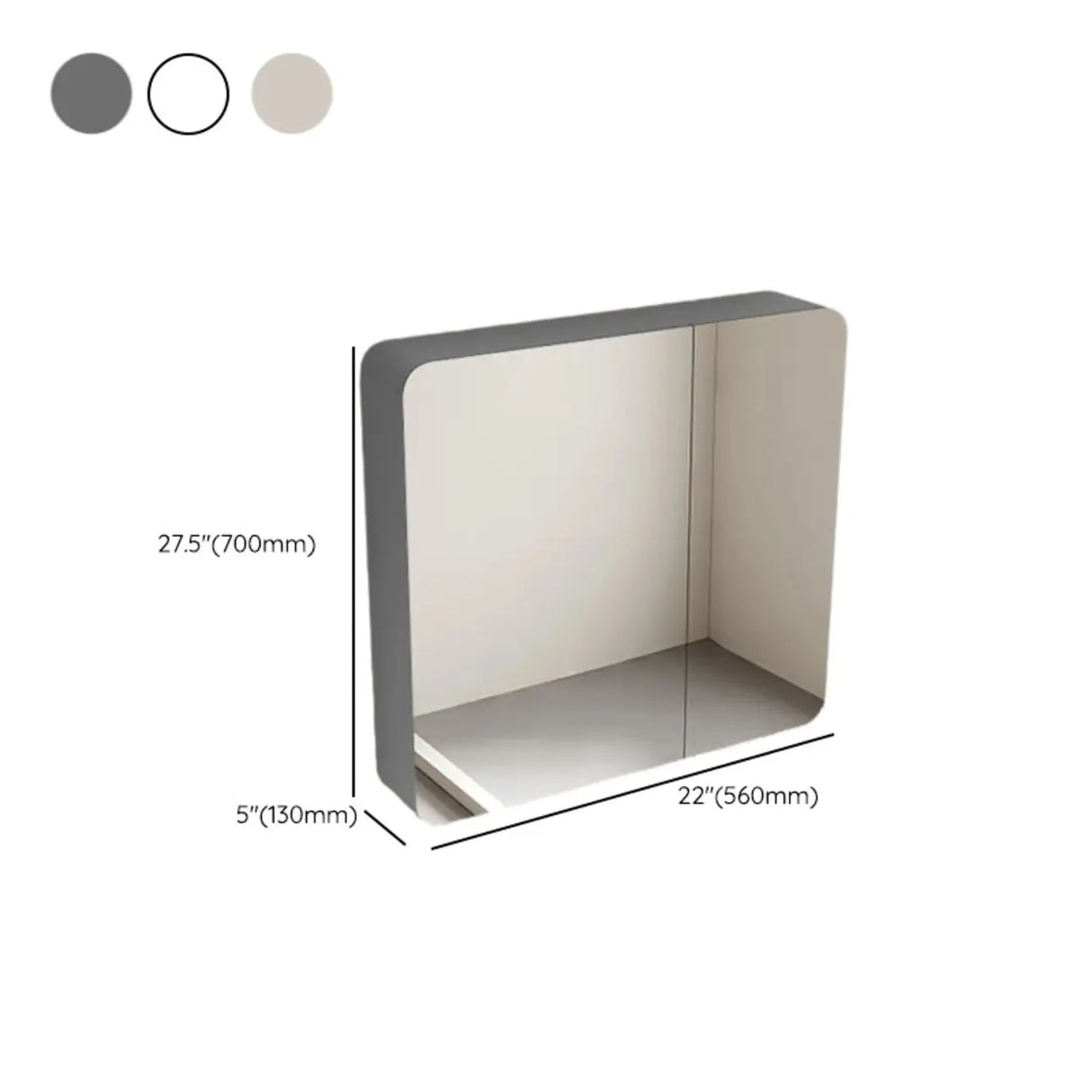 Surface Mounted Rectangular Medicine Cabinet with Mirror 