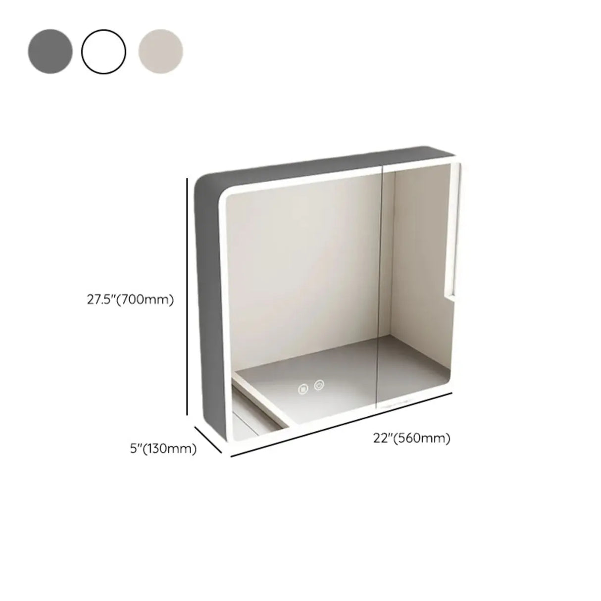 Surface Mounted Rectangular Medicine Cabinet with Mirror Image - 21