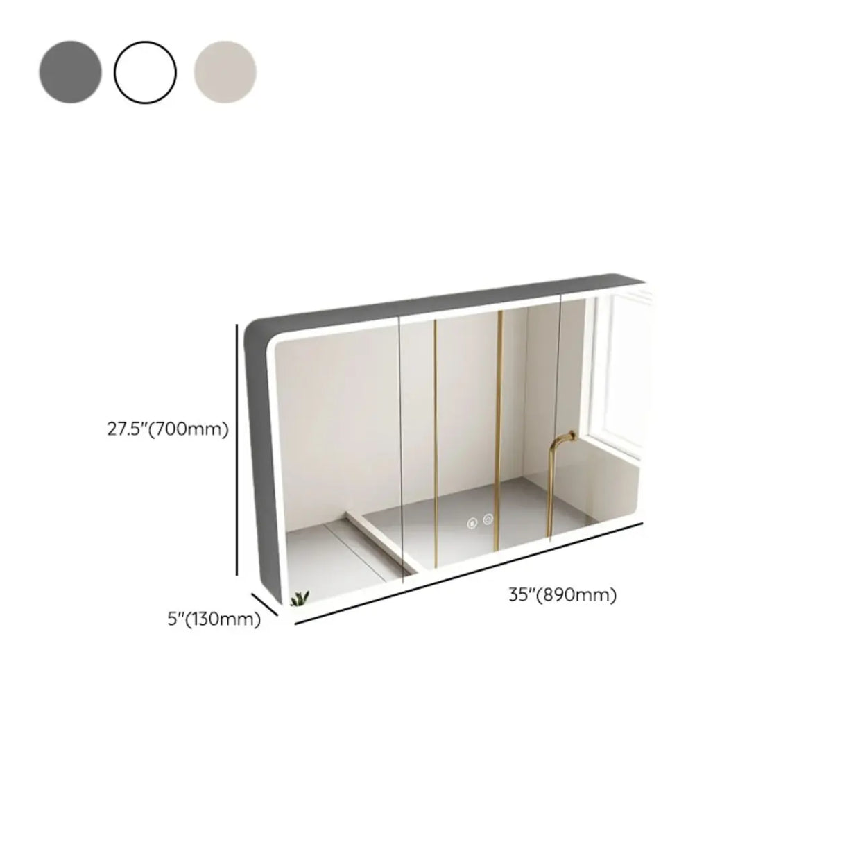 Surface Mounted Rectangular Medicine Cabinet with Mirror Image - 22