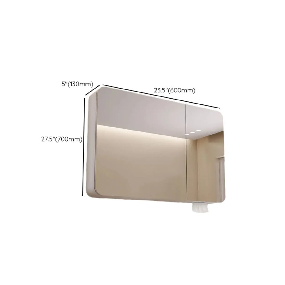 Surface Mounted Soft Close Door Hinges Medicine Cabinet 