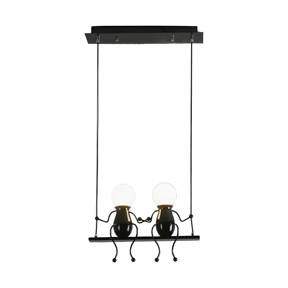 Swing Figure Metal Kids Room Black Mini Chandelier Image - 11