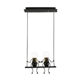 Swing Figure Metal Kids Room Black Mini Chandelier Image - 11