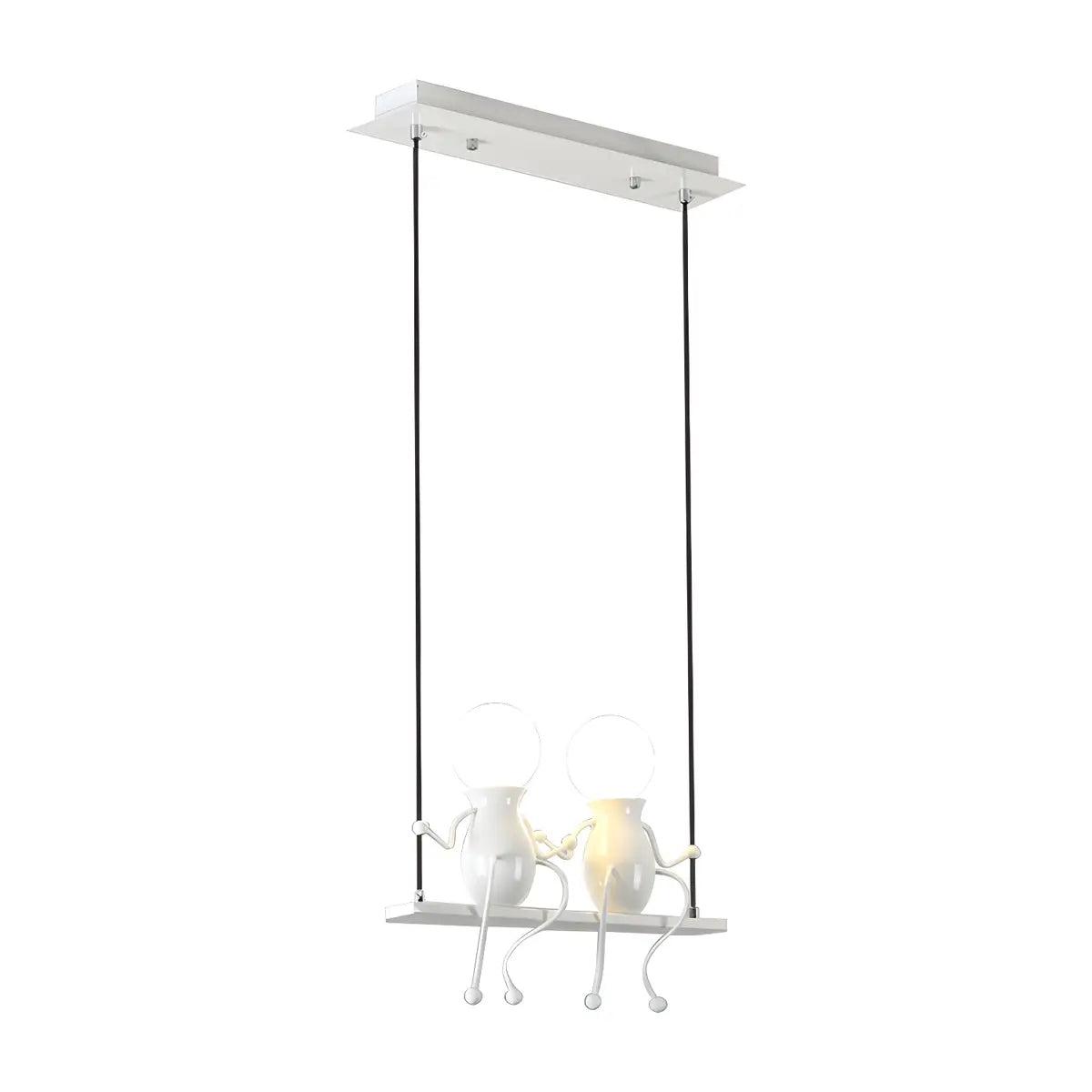 Swing Figure Metal Kids Room Black Mini Chandelier Image - 15