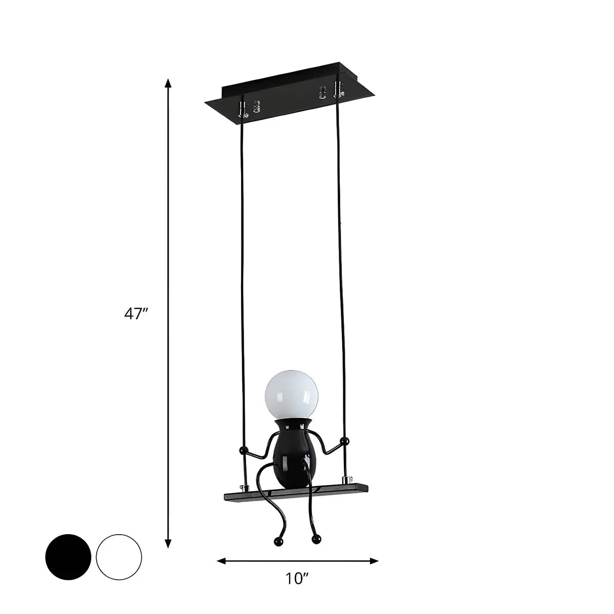 Swing Figure Metal Kids Room Black Mini Chandelier 