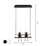 Swing Figure Metal Kids Room Black Mini Chandelier Image - 17