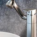 Swivel Design Brass Rectangular Silver Bathroom Sink Faucet Image - 10