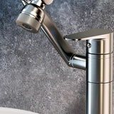 Swivel Design Brass Rectangular Silver Bathroom Sink Faucet Image - 8