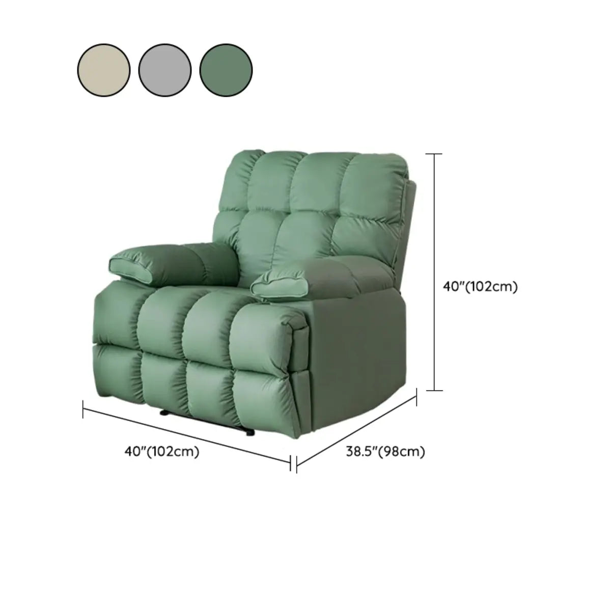 Swivel Glider Base Single Relax Recliner Olive Green 