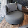 Swivel Green Leather Track Arms Fixed Back Arm Chair Image - 4