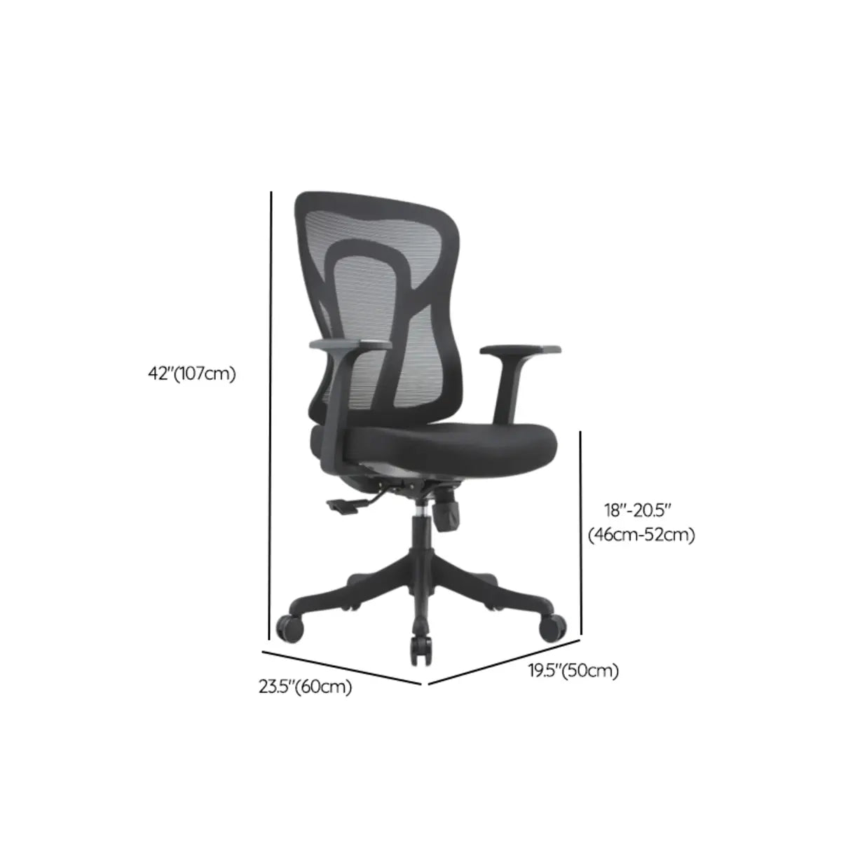 Swivel Mesh Ergonomic Office Chair Black with Wheels 