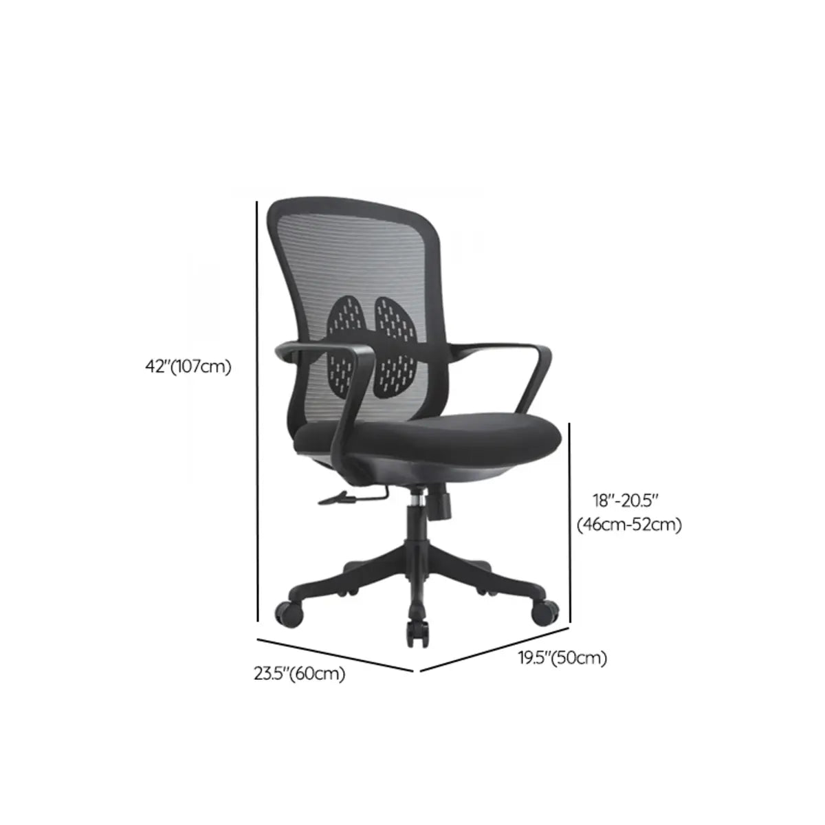 Swivel Mesh Ergonomic Office Chair Black with Wheels Image - 11