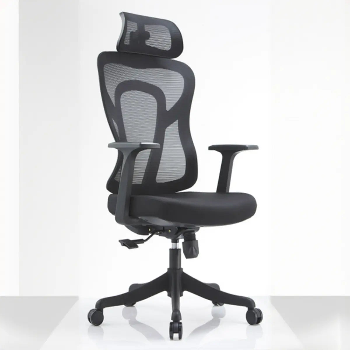 Swivel Mesh Ergonomic Office Chair Black with Wheels Image - 4