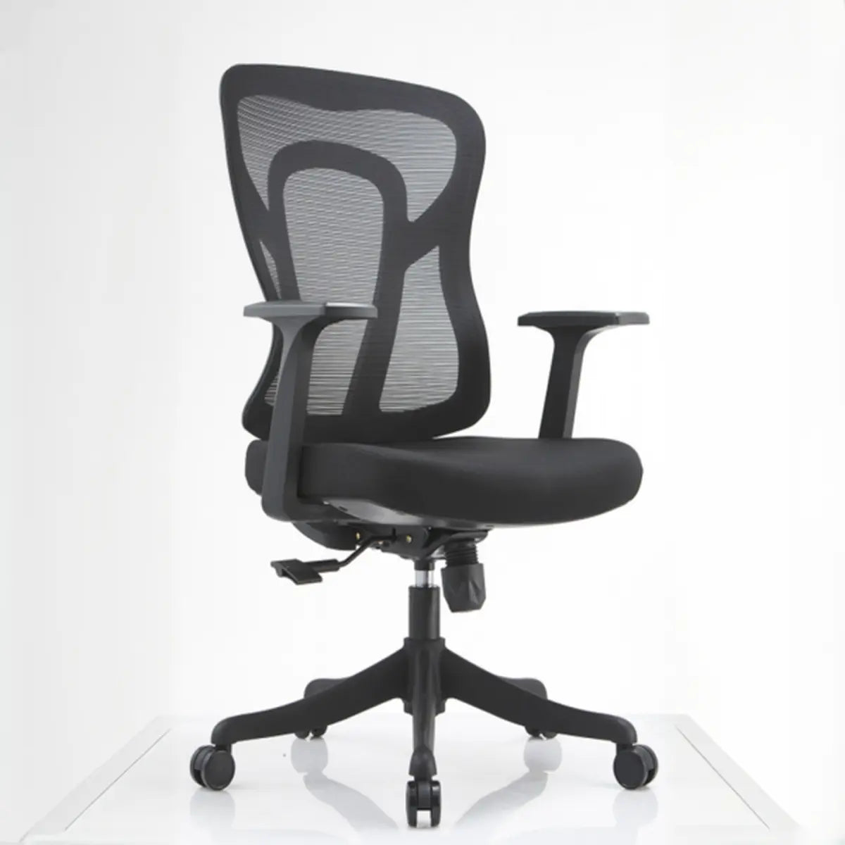 Swivel Mesh Ergonomic Office Chair Black with Wheels Image - 5