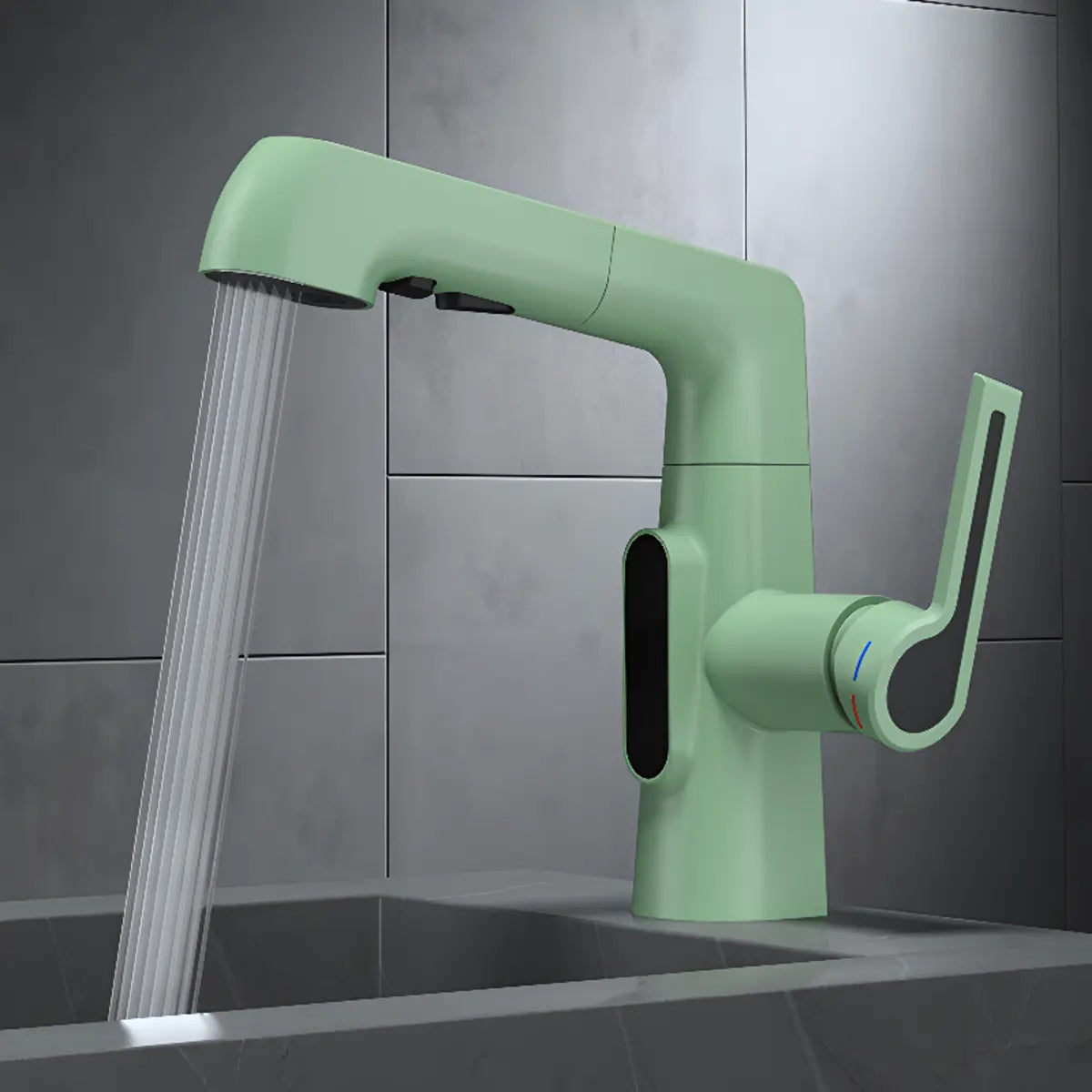 Swivel Spout Aerator Included Gooseneck Green Faucet Image - 1