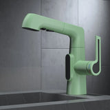 Swivel Spout Aerator Included Gooseneck Green Faucet Image - 2