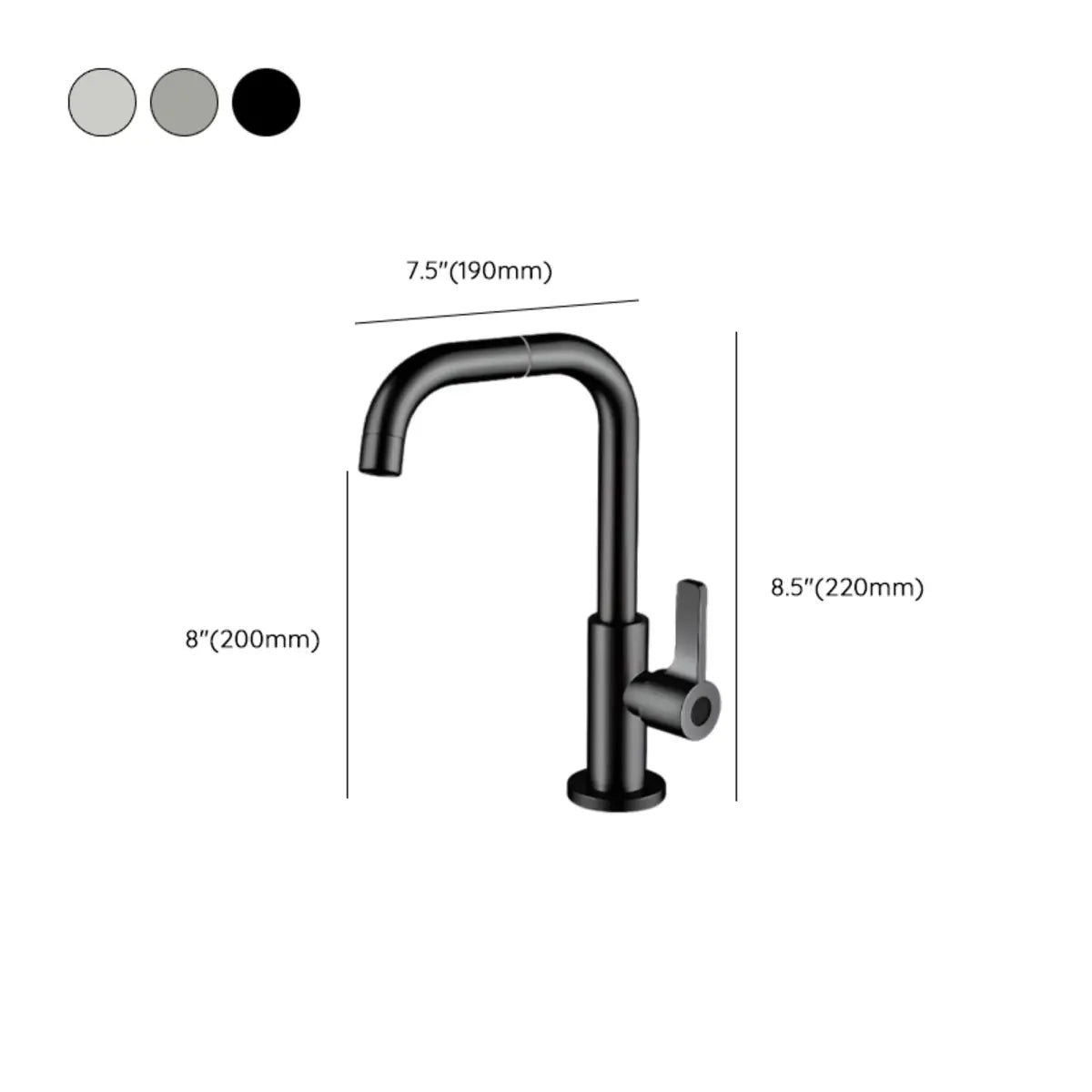 Swivel Spout Gooseneck Copper Black Vessel Sink Faucets 