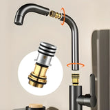 Swivel Spout Gooseneck Copper Black Vessel Sink Faucets Image - 8