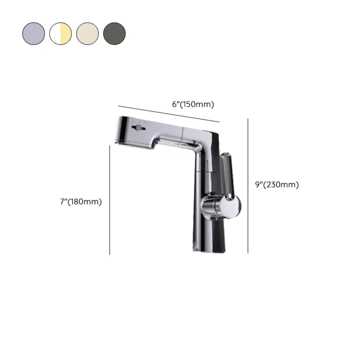 Swivel Spout Low Arc Copper Digital Display Sink Faucet 