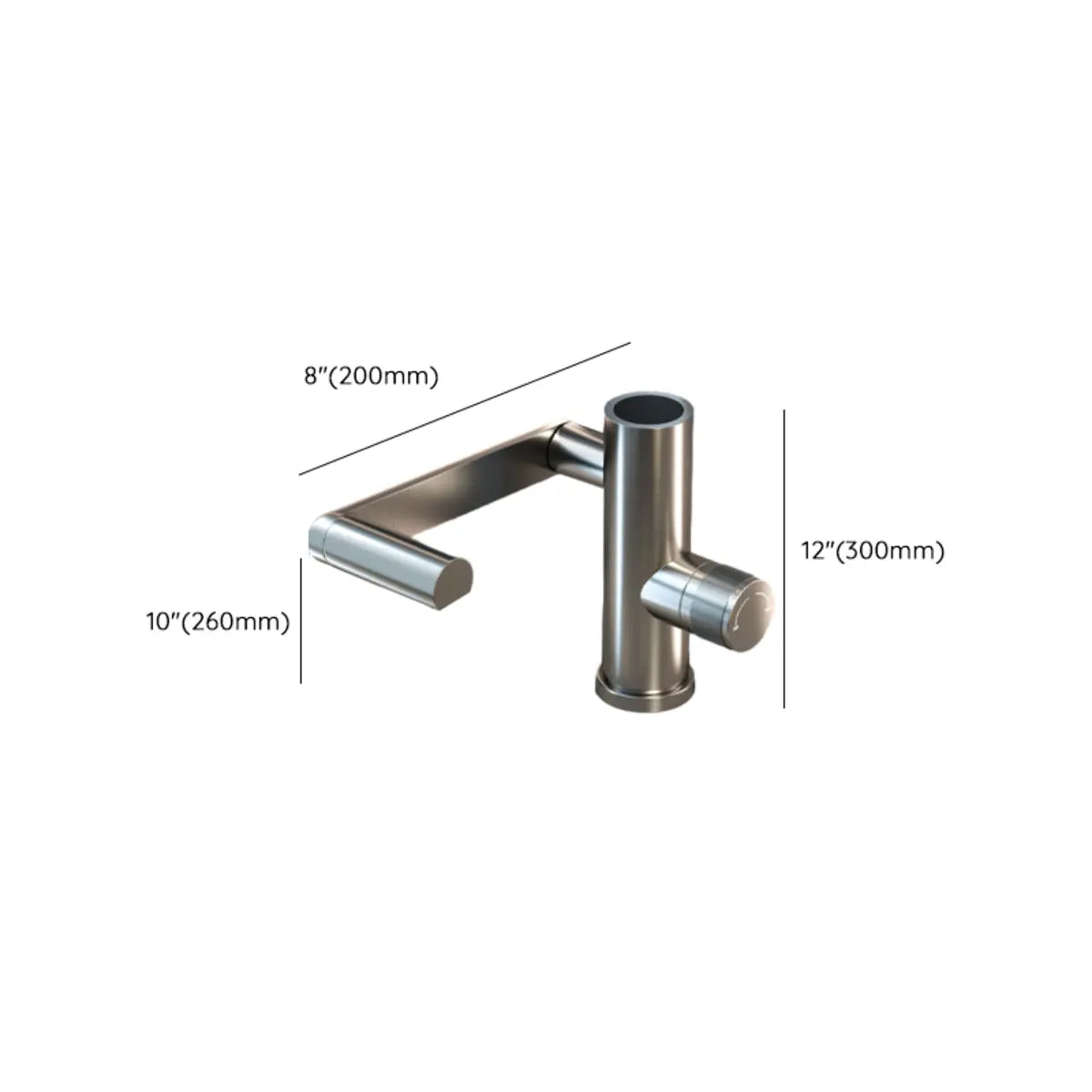 Swivel Spout Low Arc Stainless Steel Gun Grey Sink Faucet 