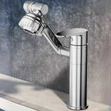 Swivel Spout Low Arc Stainless Steel Gun Grey Sink Faucet Image - 2