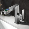 Swivel Spout Square Copper Gun Grey Tall Bathroom Faucet Image - 5